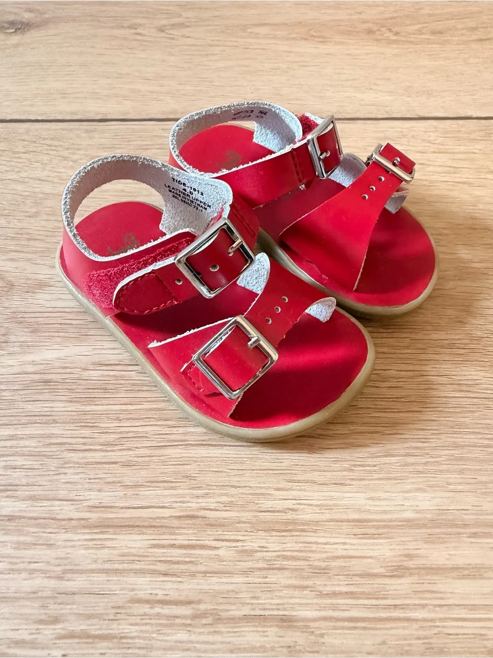 FootMates Bright Red Double Buckle Toddler Sandals